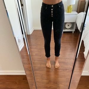 BDG Girlfriend High Rise Button Fly Black Jeans